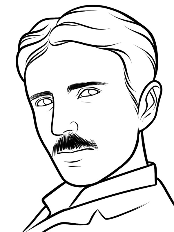 Никола Тесла раскраска