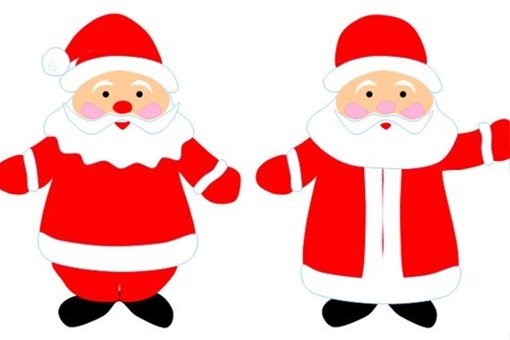 Дед Мороз шаблон цветной