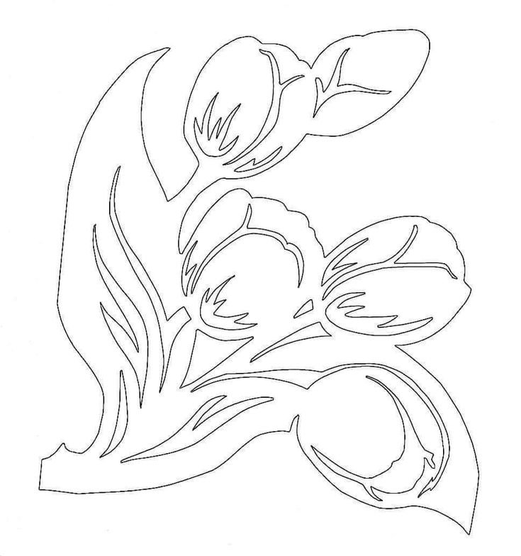 Цветы трафарет для вырезания