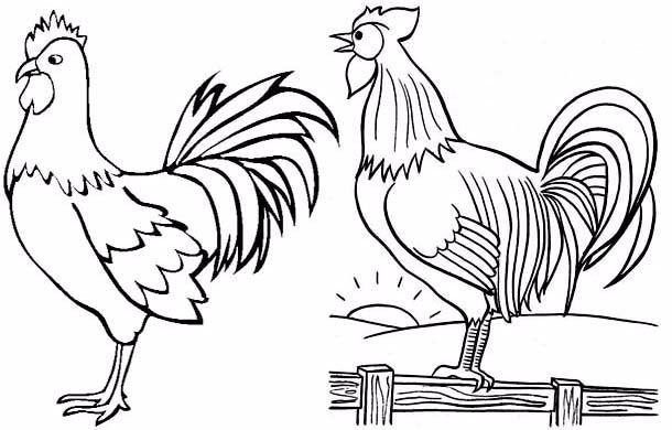 Петушок трафарет