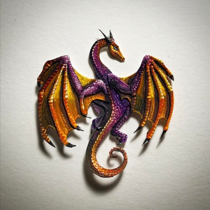 Дракон трафарет для броши