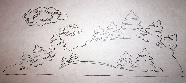 Трафарет сугробы для вырезания