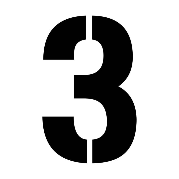 Цифра 3 трафарет