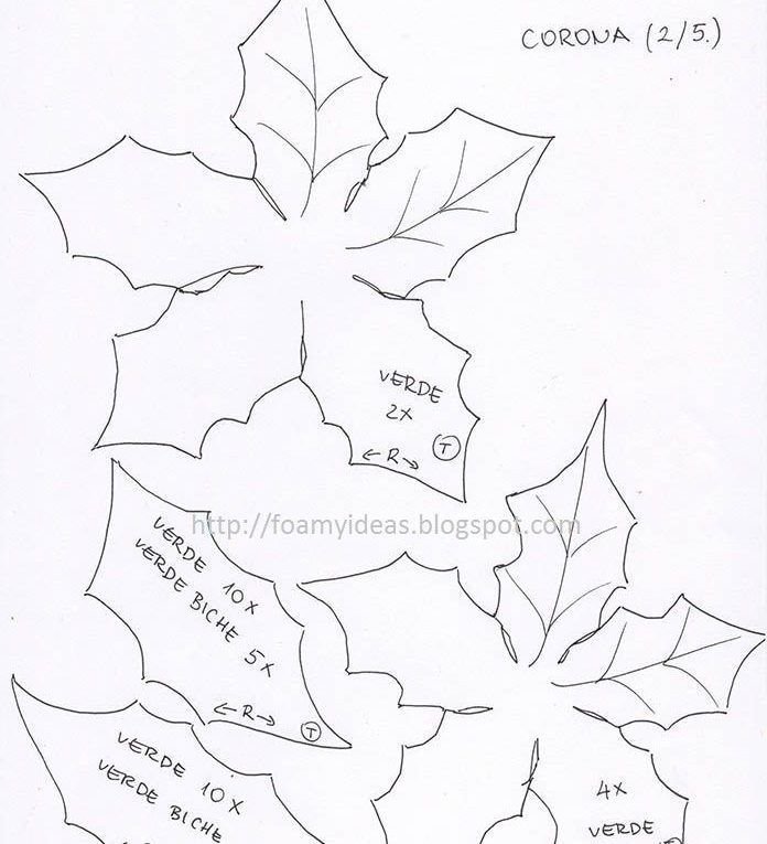 Трафарет для поделок пуансеттия