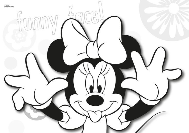 Микимаус чёрно белый