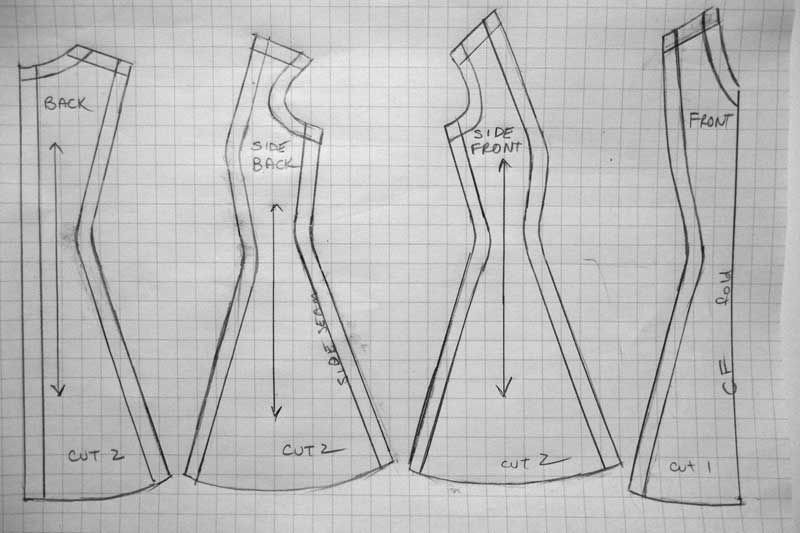 Раскрой платья для куклы