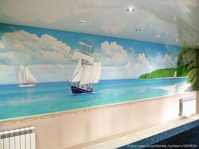 Морской пейзаж на стене