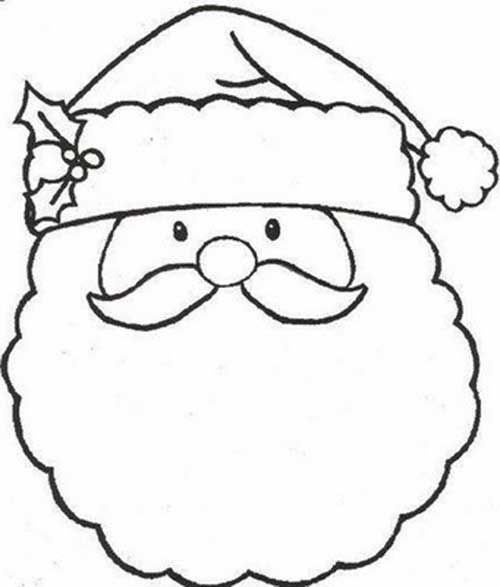 Трафарет лицо Деда Мороза