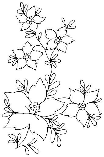 Трафарет для вышивки цветы