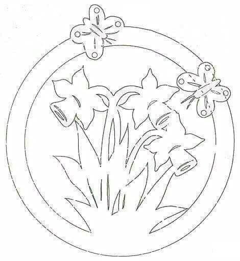 Трафареты весенних цветов для окон