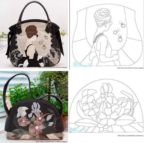 Аппликации из кожи на сумку трафарет