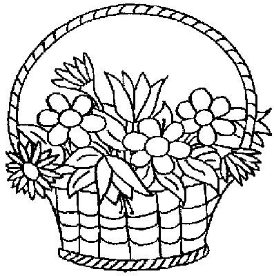 Трафарет корзинки для цветов