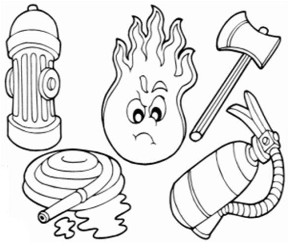 Пожарная безопасность раскраска для малышей