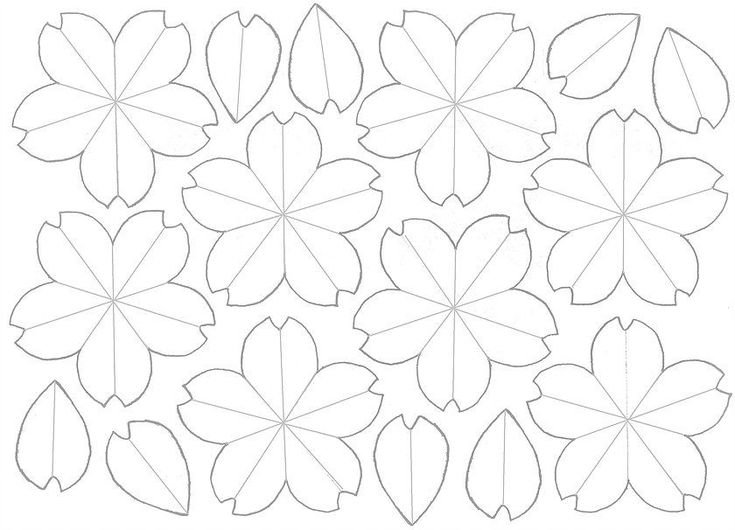 Цветы из бумаги трафарет