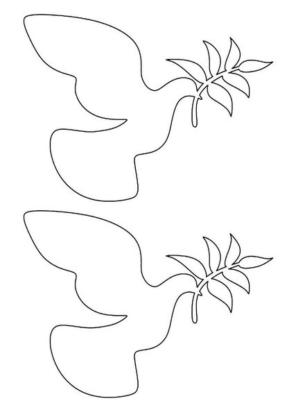 Трафарет голубя для вырезания из бумаги