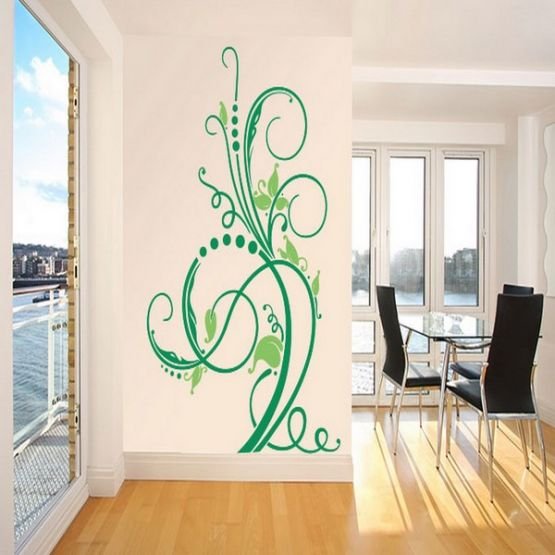 Трафарет вьюнка на стену