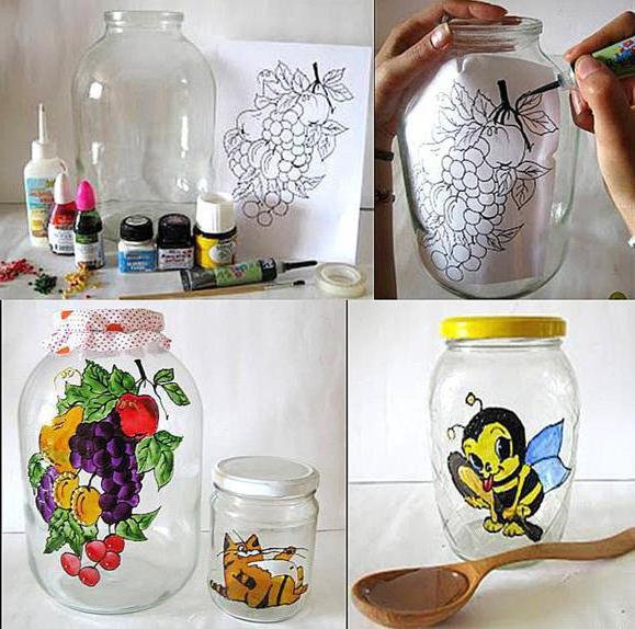 Роспись баночек акриловыми красками