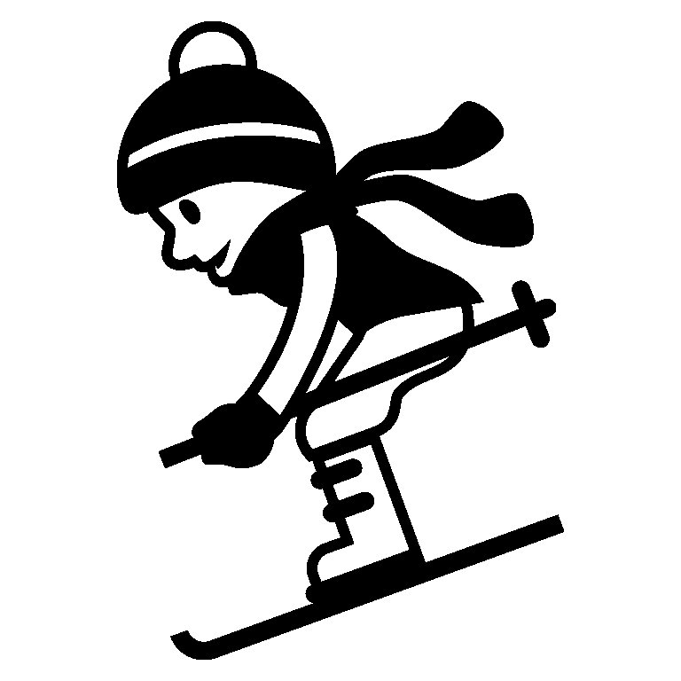 Трафарет лыжника