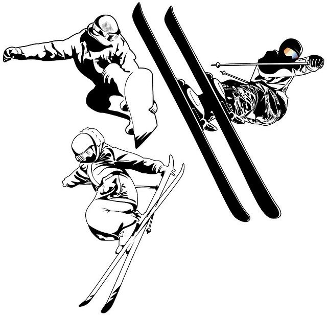 Лыжи рисунок