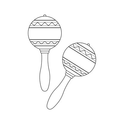 Маракасы раскраска музыкальный инструмент