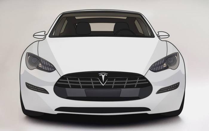 Тесла рисунок машина