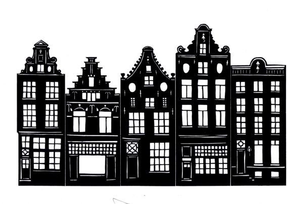 Голландские домики силуэт