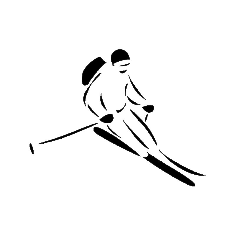 Трафарет лыжника