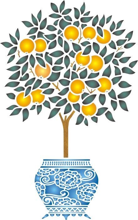 Лимонное дерево узор