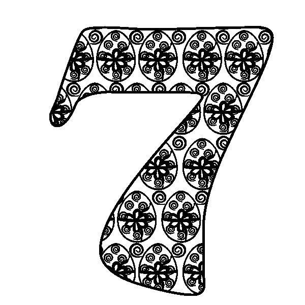 Цифра 7 трафарет