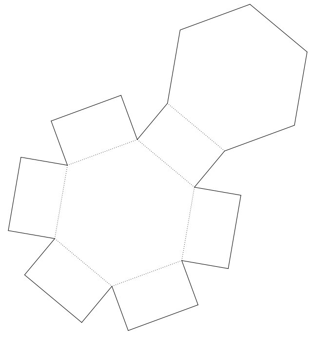 6 Угольная Призма развертка