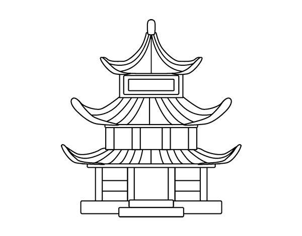 Китайский дом раскраска
