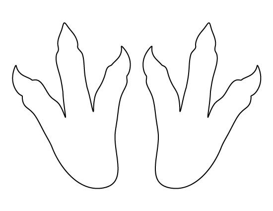 Следы динозавра трафарет