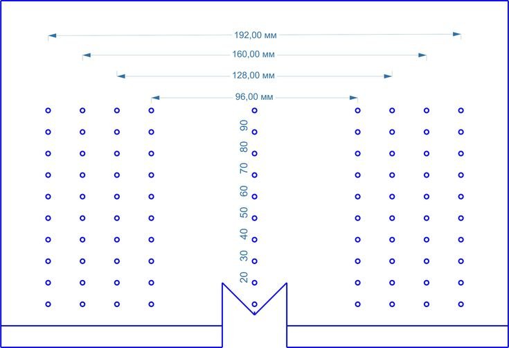 Шаблон для разметки мебельных петель чертеж