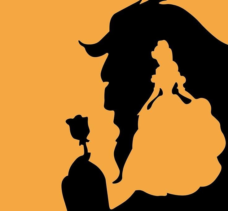 Красавица и чудовище силуэт