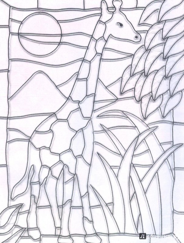 Витраж раскраска для детей