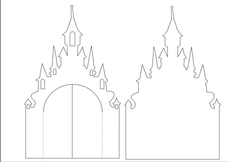 Киригами замок схема