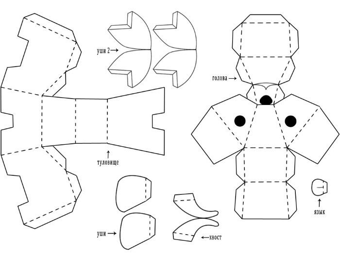 объемные животные из бумаги