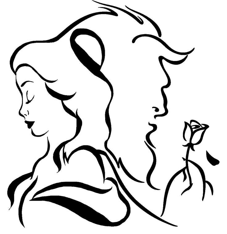 Красавица и чудовище векторное изображение