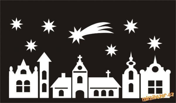 Силуэт домов на окна