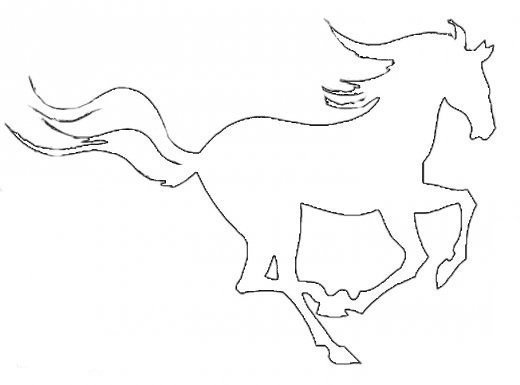 Трафарет лошади на окно