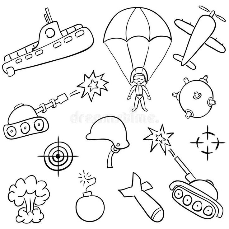 Трафареты военной техники для детей