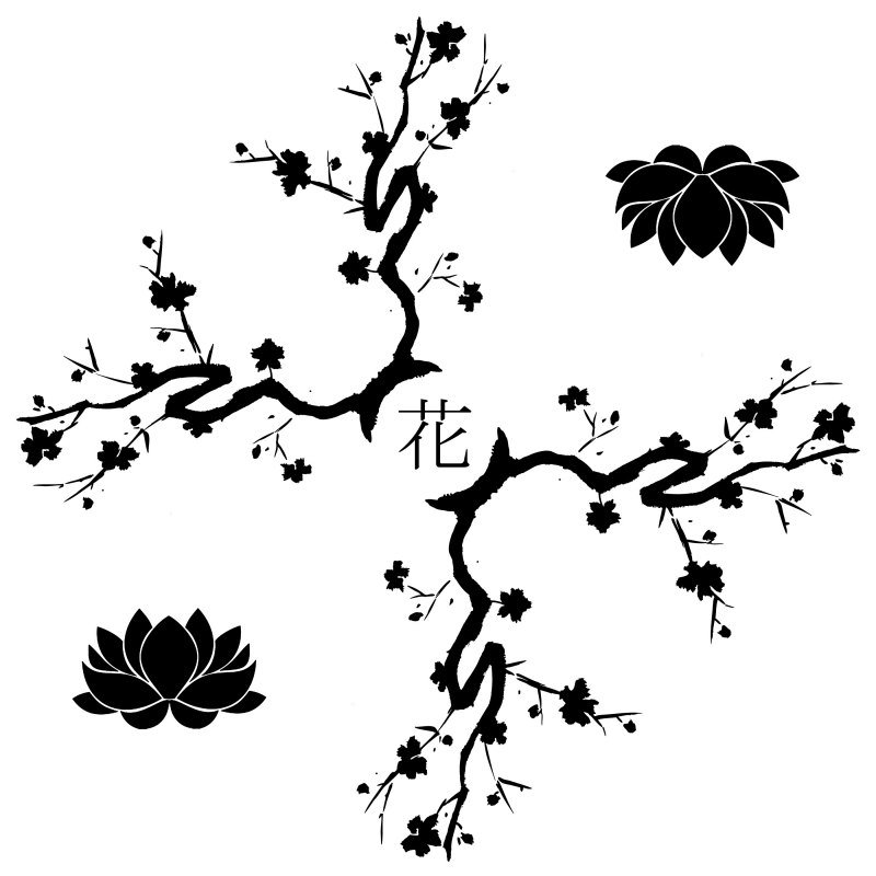 Японский цветочный орнамент