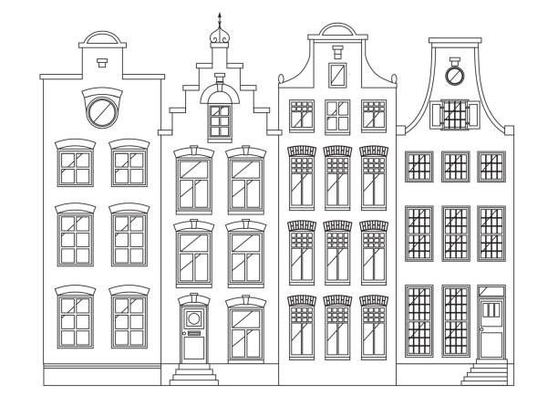 Голландские домики раскраска