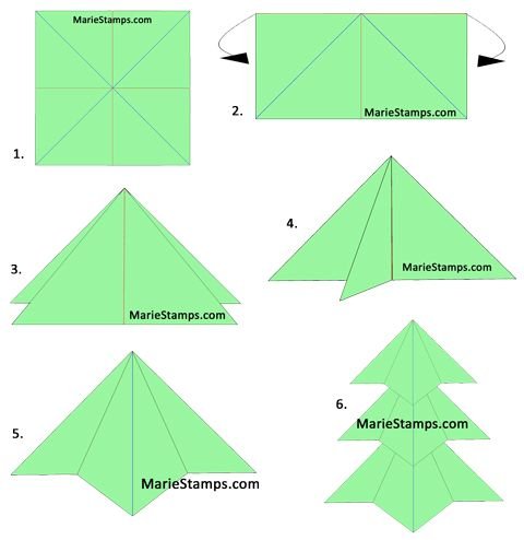 Оригами елочка схема