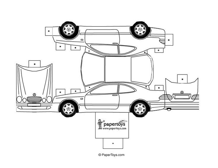 Макет машины бумажный