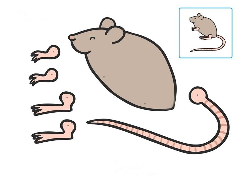 Аппликация мышонок шаблон