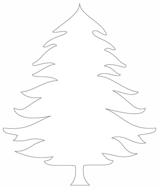 Шаблон елки для вырезания из бумаги