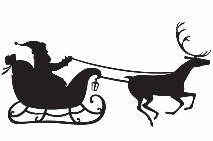 Сани Деда Мороза трафарет