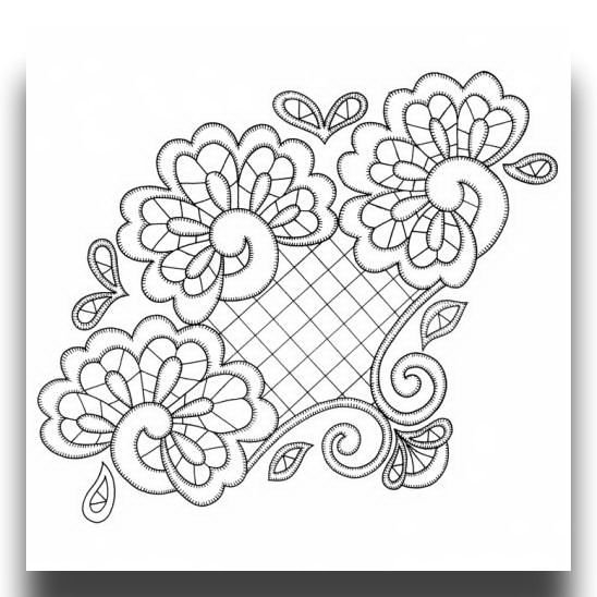 Вышивка Ришелье в точечной росписи