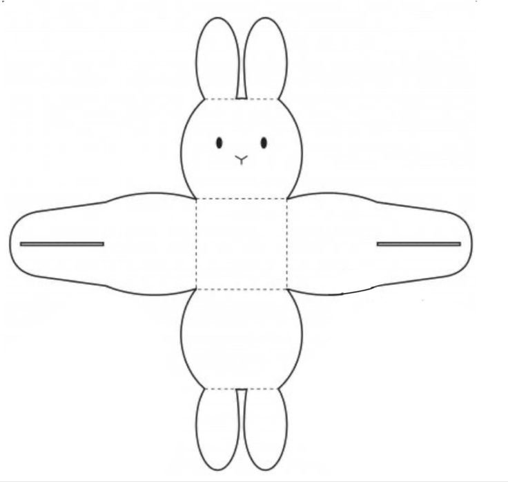 Коробочка Зайка шаблон